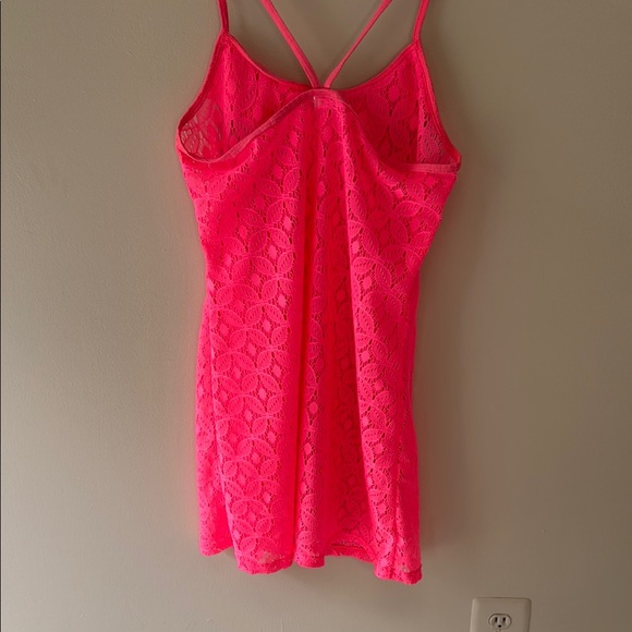 SO Vibrant Pink Lace Dress - Picture 4 of 11